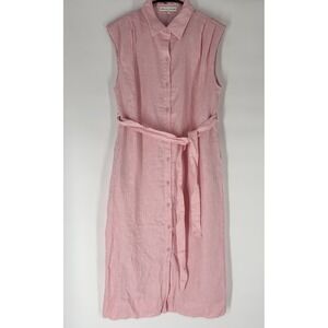 English Factory Womens Linen Maxi Dress Sz M Sleeveless Preppy Coastal Feminine